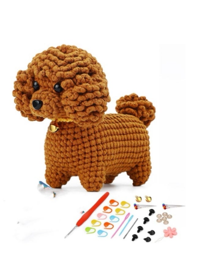 Crochet Kit for Beginners, Crochet Animal Kit, Dog Beginner Crochet Kit with Step-by-Step Video Tutorials Easy Yarn Crochet Hook, Crochet Starter Kit for Adults DIY Knitting Supplies - Image 1